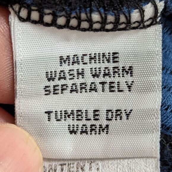 Yoga Works Size Small Blue Black Textured Tunic Handkerchief Hem Long Sleeve - Picture 9 of 10